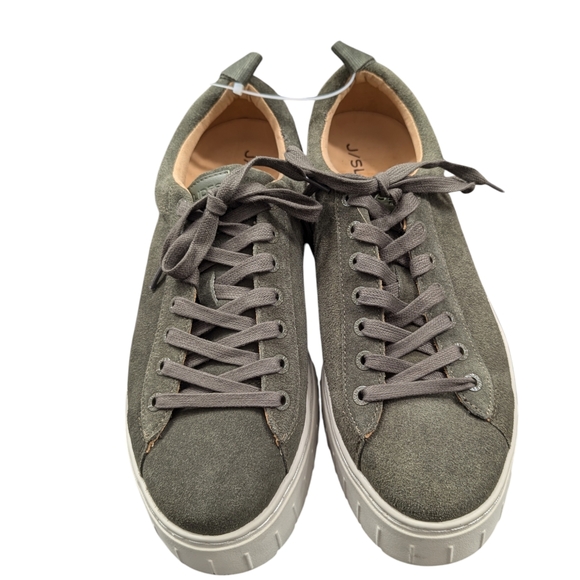J/Slides NYC | Women's Suede Roger J/Slides Sneakers | Green-Cactus | Size 10 - Picture 11 of 15